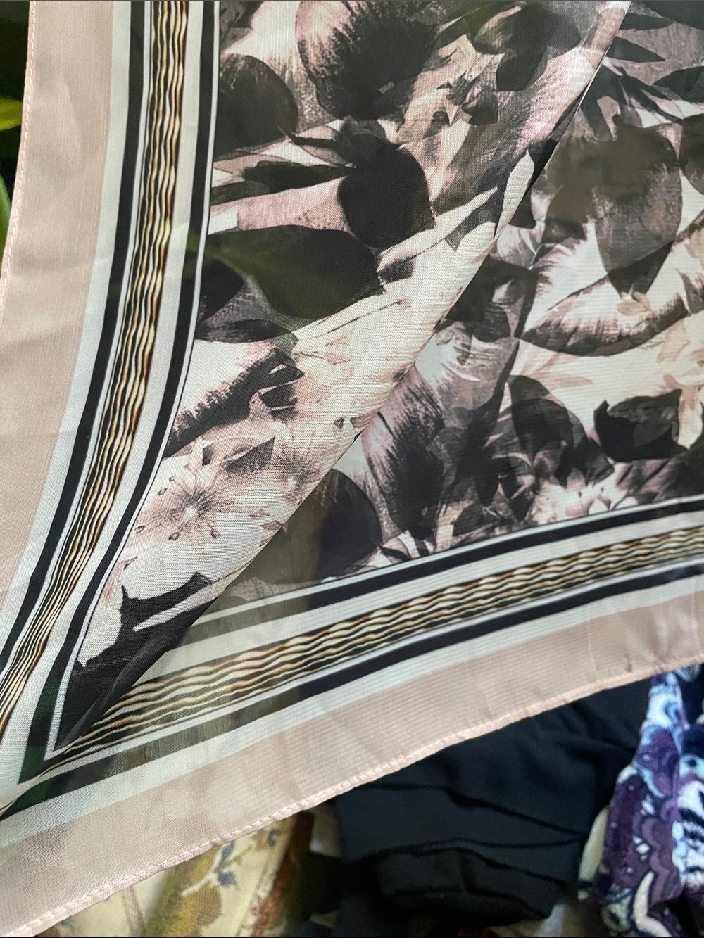Steve Madden Black and Blush Printed Scarf